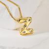 imageCicy Bell Initial Necklace for Women 14k Gold Plated Cubic Zirconia Trendy Personalized Dainty Letter Pendant Necklace GiftsZGold