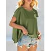 imageCicy Bell Women Oversized Batwing Short Sleeve Tops Summer Irregular Hem Casual T Shirts Loose Fit TeesArmy Green