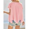 imageCicy Bell Women Oversized Batwing Short Sleeve Tops Summer Irregular Hem Casual T Shirts Loose Fit TeesLight Pink