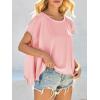 imageCicy Bell Women Oversized Batwing Short Sleeve Tops Summer Irregular Hem Casual T Shirts Loose Fit TeesLight Pink