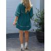 imageCicy Bell Womens Babydoll Mini Dresses 34 Puff Sleeve V Neck Dress Casual Loose Fit Patchwork Pleated Swing Vacation OutfitsGreen