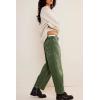 imageCicy Bell Womens Baggy Barrel Horseshoe Jeans Wide Leg Drawstring Vintage Denim Pants with Front PocketsArmy Green
