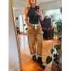 imageCicy Bell Womens Baggy Barrel Horseshoe Jeans Wide Leg Drawstring Vintage Denim Pants with Front PocketsBrown