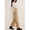 imageCicy Bell Womens Baggy Barrel Horseshoe Jeans Wide Leg Drawstring Vintage Denim Pants with Front PocketsKhaki