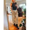 imageCicy Bell Womens Baggy Barrel Horseshoe Jeans Wide Leg Drawstring Vintage Denim Pants with Front PocketsKhaki