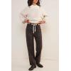 imageCicy Bell Womens Baggy Barrel Horseshoe Jeans Wide Leg Drawstring Vintage Denim Pants with Front PocketsLeopard Khaki