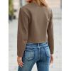 imageCicy Bell Womens Balloon Long Sleeve Blazer Cropped Collarless Button Down Suit Jackets Business Casual Fall OuterwearDark Khaki