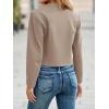 imageCicy Bell Womens Balloon Long Sleeve Blazer Cropped Collarless Button Down Suit Jackets Business Casual Fall OuterwearLight Khaki