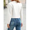 imageCicy Bell Womens Balloon Long Sleeve Blazer Cropped Collarless Button Down Suit Jackets Business Casual Fall OuterwearWhite