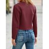 imageCicy Bell Womens Balloon Long Sleeve Blazer Cropped Collarless Button Down Suit Jackets Business Casual Fall OuterwearWine Red