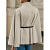 imageCicy Bell Womens Batwing Sleeve Poncho Pea Coats Oversized Belted Trendy Casual Stand Collar Cloak Cape CoatsBeige