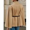 imageCicy Bell Womens Batwing Sleeve Poncho Pea Coats Oversized Belted Trendy Casual Stand Collar Cloak Cape CoatsKhaki