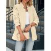 imageCicy Bell Womens Business Casual Blazer Long Sleeve Open Front Notch Stand Collar Blazer Work Office Jacket SuitBeige