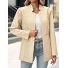 imageCicy Bell Womens Business Casual Blazer Long Sleeve Open Front Notch Stand Collar Blazer Work Office Jacket SuitBeige