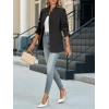 imageCicy Bell Womens Business Casual Blazer Long Sleeve Open Front Notch Stand Collar Blazer Work Office Jacket SuitBlack