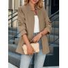 imageCicy Bell Womens Business Casual Blazer Long Sleeve Open Front Notch Stand Collar Blazer Work Office Jacket SuitDark Khaki