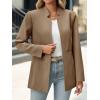 imageCicy Bell Womens Business Casual Blazer Long Sleeve Open Front Notch Stand Collar Blazer Work Office Jacket SuitDark Khaki