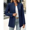 imageCicy Bell Womens Business Casual Blazer Long Sleeve Open Front Notch Stand Collar Blazer Work Office Jacket SuitNavy