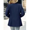 imageCicy Bell Womens Business Casual Blazer Long Sleeve Open Front Notch Stand Collar Blazer Work Office Jacket SuitNavy