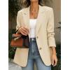 imageCicy Bell Womens Business Casual Blazers Long Sleeve Button Down Work Suit Jackets Lapel Collared Lightweight BlazerBeige