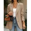 imageCicy Bell Womens Business Casual Blazers Long Sleeve Button Down Work Suit Jackets Lapel Collared Lightweight BlazerKhaki