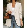 imageCicy Bell Womens Business Casual Blazers Long Sleeve Button Down Work Suit Jackets Lapel Collared Lightweight BlazerWhite