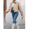 imageCicy Bell Womens Cropped Pea Coat Casual Button Down Short Jackets Fall Winter OuterwearBeige