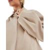 imageCicy Bell Womens Cropped Pea Coat Casual Button Down Short Jackets Fall Winter OuterwearBeige