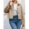 imageCicy Bell Womens Cropped Pea Coat Casual Button Down Short Jackets Fall Winter OuterwearBeige