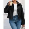 imageCicy Bell Womens Cropped Pea Coat Casual Button Down Short Jackets Fall Winter OuterwearBlack