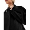imageCicy Bell Womens Cropped Pea Coat Casual Button Down Short Jackets Fall Winter OuterwearBlack
