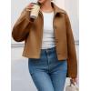 imageCicy Bell Womens Cropped Pea Coat Casual Button Down Short Jackets Fall Winter OuterwearCamel