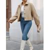 imageCicy Bell Womens Cropped Pea Coat Casual Button Down Short Jackets Fall Winter OuterwearKhaki