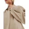 imageCicy Bell Womens Cropped Pea Coat Casual Button Down Short Jackets Fall Winter OuterwearKhaki