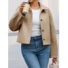 imageCicy Bell Womens Cropped Pea Coat Casual Button Down Short Jackets Fall Winter OuterwearKhaki