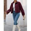 imageCicy Bell Womens Cropped Pea Coat Casual Button Down Short Jackets Fall Winter OuterwearWine Red