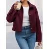 imageCicy Bell Womens Cropped Pea Coat Casual Button Down Short Jackets Fall Winter OuterwearWine Red