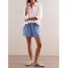 imageCicy Bell Womens Cropped Striped Button Down Shirts Ruffle 34 Length Sleeve Summer Tops Dressy Casual BlousesPink
