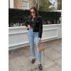 imageCicy Bell Womens Cropped Tweed Blazers Jacket Collarless Button Down Business Casual 2025 Fall Outfits Winter CoatsBlack