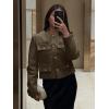 imageCicy Bell Womens Cropped Tweed Blazers Jacket Collarless Button Down Business Casual 2025 Fall Outfits Winter CoatsCoffee