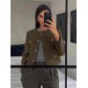 imageCicy Bell Womens Cropped Tweed Blazers Jacket Collarless Button Down Business Casual 2025 Fall Outfits Winter CoatsCoffee