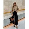 imageCicy Bell Womens Cropped Tweed Blazers Jacket Collarless Button Down Business Casual 2025 Fall Outfits Winter CoatsLight Brown