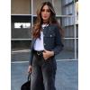 imageCicy Bell Womens Cropped Tweed Blazers Jacket Collarless Button Down Business Casual 2025 Fall Outfits Winter CoatsNavy