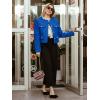 imageCicy Bell Womens Cropped Tweed Blazers Jacket Collarless Button Down Business Casual 2025 Fall Outfits Winter CoatsRoyal Blue