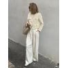 imageCicy Bell Womens Cropped Tweed Blazers Jacket Collarless Button Down Business Casual 2025 Fall Outfits Winter CoatsWhite