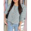 imageCicy Bell Womens Cropped Tweed Blazers Puff Short Sleeve Crew Neck Button Business Casual Suit JacketsGrey