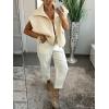 imageCicy Bell Womens Fall Oversized Vest Cropped Button Down Cap Sleeve Lapel Collar Jackets Casual Drawstring OuterwearBeige