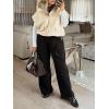 imageCicy Bell Womens Fall Oversized Vest Cropped Button Down Cap Sleeve Lapel Collar Jackets Casual Drawstring OuterwearBeige