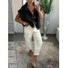 imageCicy Bell Womens Fall Oversized Vest Cropped Button Down Cap Sleeve Lapel Collar Jackets Casual Drawstring OuterwearBlack