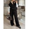 imageCicy Bell Womens Fall Oversized Vest Cropped Button Down Cap Sleeve Lapel Collar Jackets Casual Drawstring OuterwearBlack